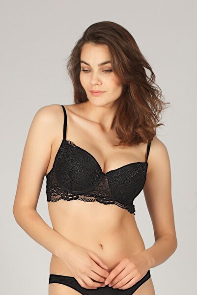 Hays Yarı Dolgulu Tamamı Dantelli Sütyen- Siyah