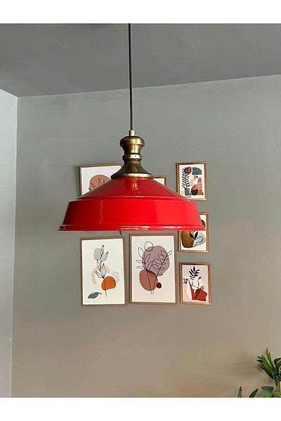Bamyum Red Color Chandelier Antique Knob Head Retro Pendant Lamp Restaurant Living Room Lighting