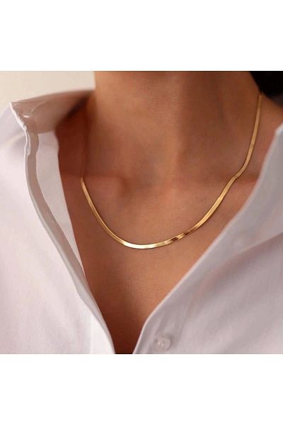 Eylülün Takısı Gold Colored Italian Chain Women's Necklace