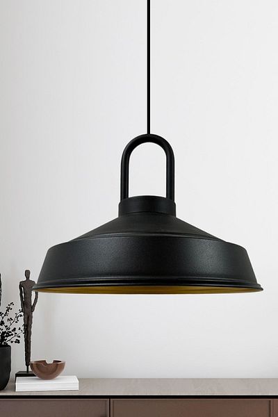 Bamyum Black Nobility Lock Head Single Chandelier Retro Pendant Lamp Office Showroom Living Room Kitchen Chandeliers