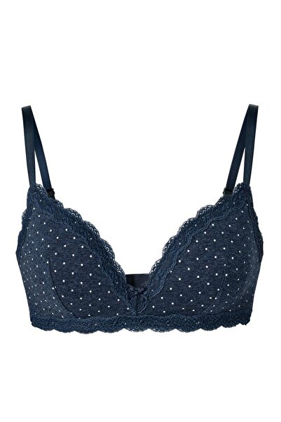 Tchibo Women Microdot Padded Non Wired Bra, Navy