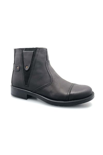 Kids Club Shoes Dropland 4703 Γνήσιο Δερμάτινο Μάλλινο Ανδρικές Μπότες ΜΑΥΡΟ