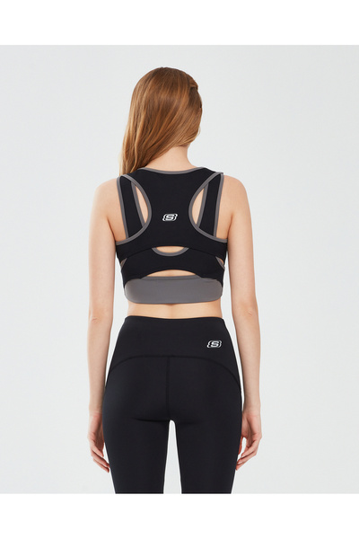 SKECHERS Coll. W Mid Support Bra Women's Black Sports Bra S241110-001