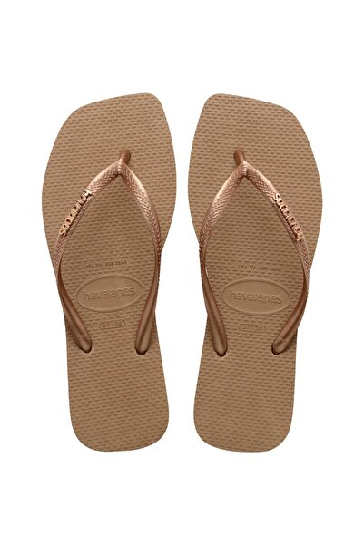 Havaianas Square Logo Metallic Rose Goldrose Gold Pembe Altın Kadın Terlik