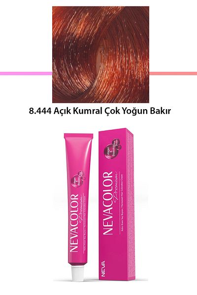 Neva Color Premium 8.444 - Light Brown Very Dense Copper Hair Dye 50g Tube