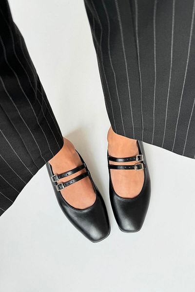 STRASWANS Balerini din piele Elvira pentru damă, negru