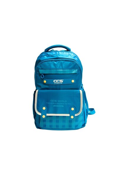 ÇÇSocks Rucsac-ghiozdan școlar cu 3 compartimente ÇÇS LONDON 51678-TURKUAZ