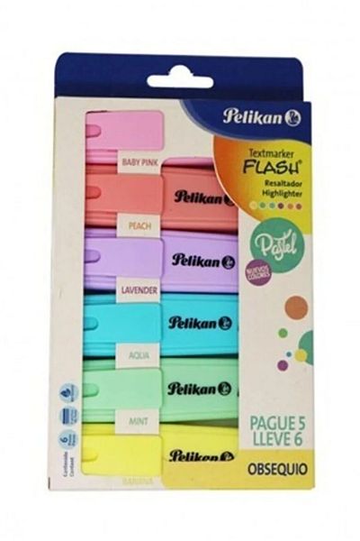Mu Art Pelikan Highlighter (Marker Pen) Pastel 6 Colors