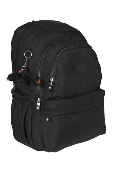 SYG Rucsac de școală cu 5 compartimente, rezistent la apă, cu accesorii din material textil 1660-negru
