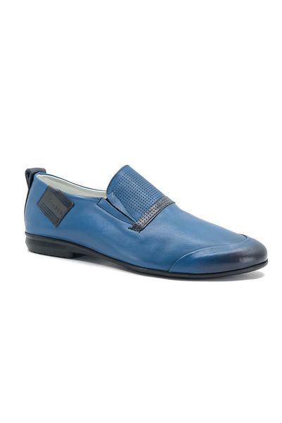 Kids Club Shoes James Franco 812 - Мъжки сини мокасини за мъже, 100% естествена кожа