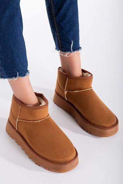 MaskButik Tan Barevná Viola Délka kotníku Silná podrážka Ugg