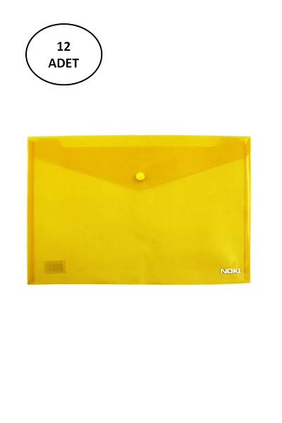 Angoravi Noki Document Envelope with Snap Fasteners Yellow 12 Pieces