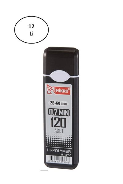 Mikro M-1260 60mm Lead Pencil Tip 0.7mm 12 pcs