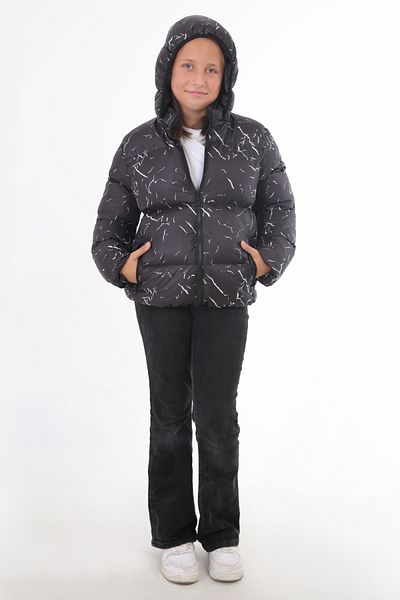 freemen Girl's Black Removable Hooded Water and Windproof Winter Puffer Coat & Coat & Parka