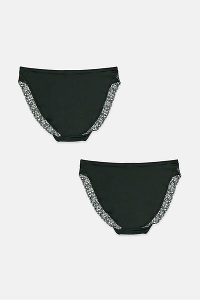 Tchibo Women 2 Piece Jazz Cut Briefs, Dark Green