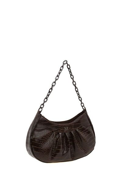 Bilik Deri Coffee-Croco Women's Shoulder Bag Blkor Venezia