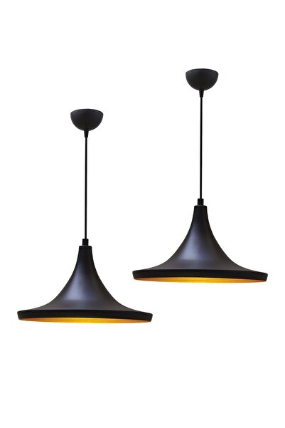 Bamyum Geniş Siyah Sarkıt Avize Ikili Retro Rustik Lamba Salon Mutfak Kafe Of...