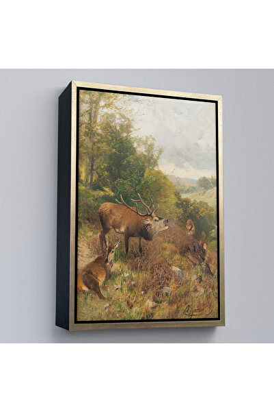 Oxyteez Tablou de cerb care cântă într-un cadru de lemn-7384