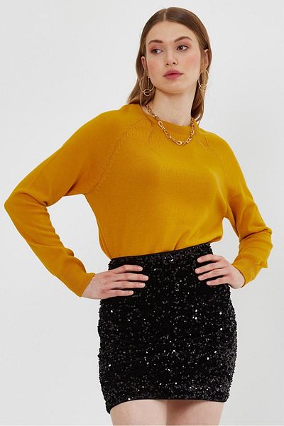 SHERIN Πλεκτό πουλόβερ Mustard Basic