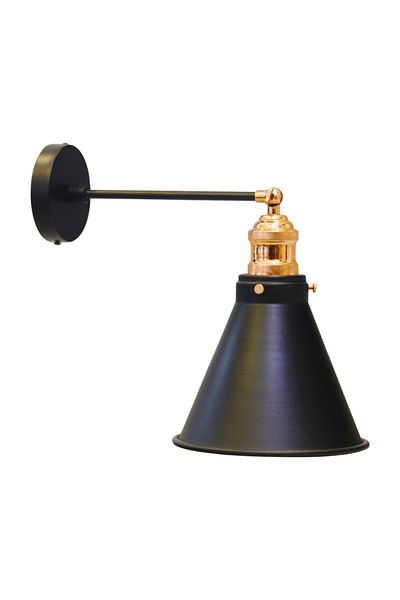 Bamyum Thin Black Wall Articulated Decorative Wall Sconce Lamp Rustic Patisserie Reception Showroom Hall