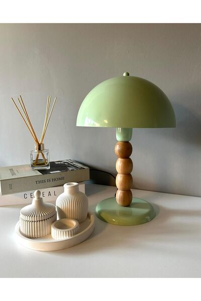Bamyum Mint Mantar Masa Lambası Dekoratif Abajur Çocuk Odası Başucu Lambası Okuma Lambası