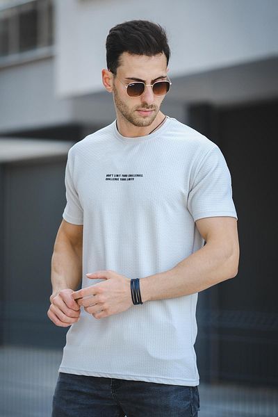 Oksit Ανδρικό μπλουζάκι Ft Dont Limit Printed Waffle Crew Neck Lycra Slim Fit