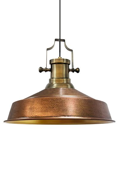 Bamyum Asletl Industrial Vintage Hängelampe  40 cm, Kupferfarbe Metall Pendelleuchte