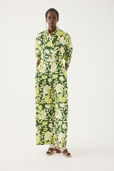 Exquise Green Floral Patterned Pants