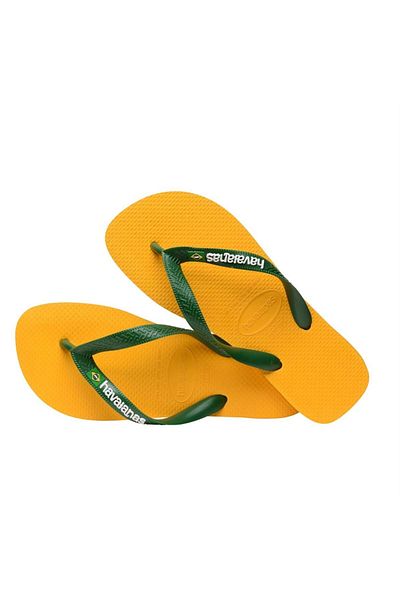 Havaianas شبشب أصفر بشعار البرازيل