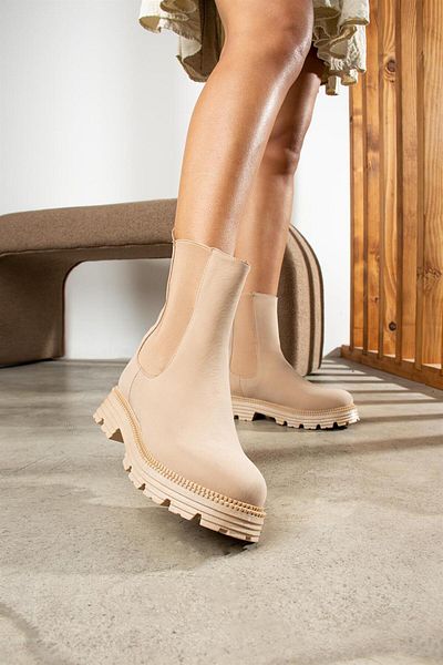 ShoeTek Cizme de damă Mira Cizme laterale elastice din piele întoarsă maro