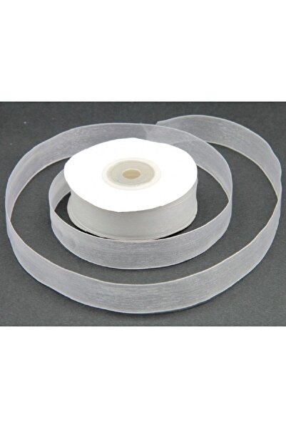 Hobigram White Organza Tulle Ribbon ((3 Pieces) 1 Cm, 25 Meters Organized Tulle Ribbon, 3 Balls Organza Tulle Ribbons