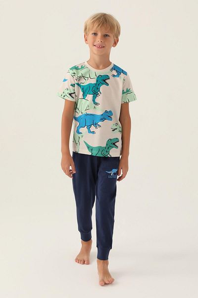 ROLY POLY 3360 Indigo Men's Waiter Pajama Set - Cotton, Short Sleeve