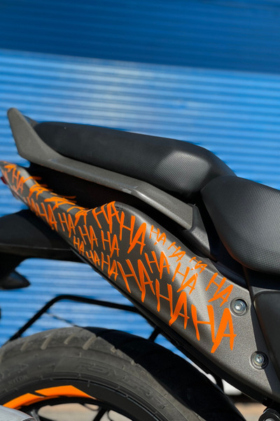 Banxtre Orafol Neon Turuncu Düz Hahaha Sticker Motor-araba-kask Için Etiket 1...