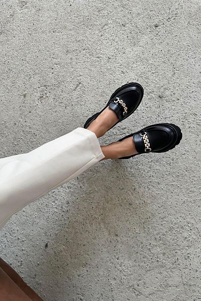 STRASWANS Sarabia Women's Moccasin Genuine Leather Shoes Black