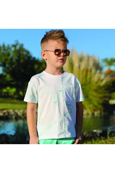 Jack Lions Boy's T-Shirt with Pocket Printed Turquoise White