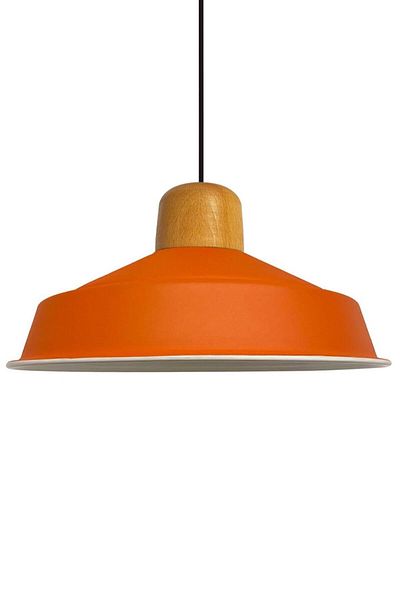 Bamyum Noble Orange Single Chandelier Wooden Head Retro Pendant Lamp Restaurant Living Room Lighting