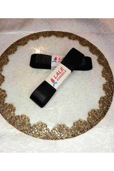 Hobigram شريط ساتان أسود - كرة 3 سم 10 متر، شريط ساتان