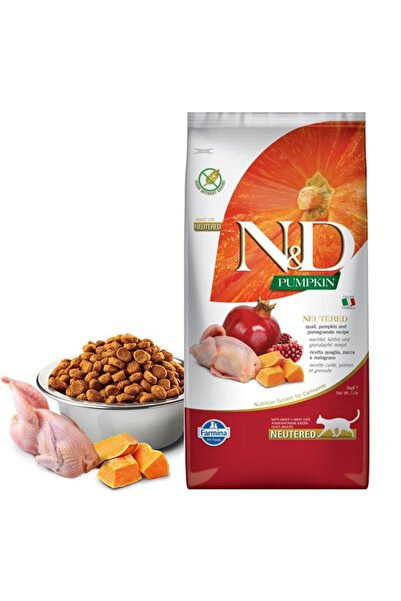 N&D Pumpkin Balkabaklı Bıldırcınlı Narlı Tahılsız Kısırlaştırılmış Kedi Mamas...