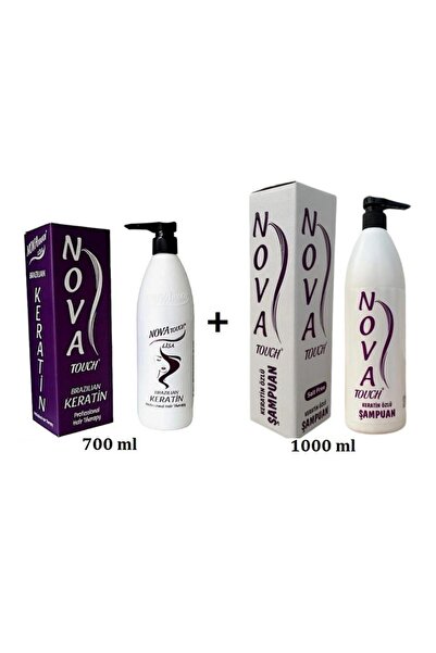Nova Touch Nova Brezilya Fönü Keratin 700 ML + Tuzsuz Şampuan 1000 ML