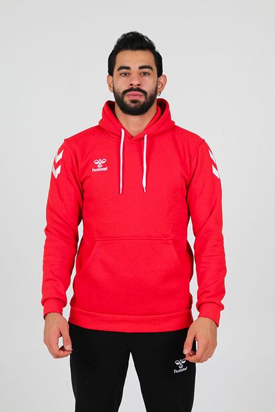 hummel Памучен суичър с качулка Armin Red