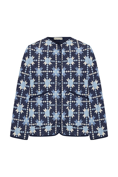 Mudo Quilted Coat Jacket with Printed Pocket
