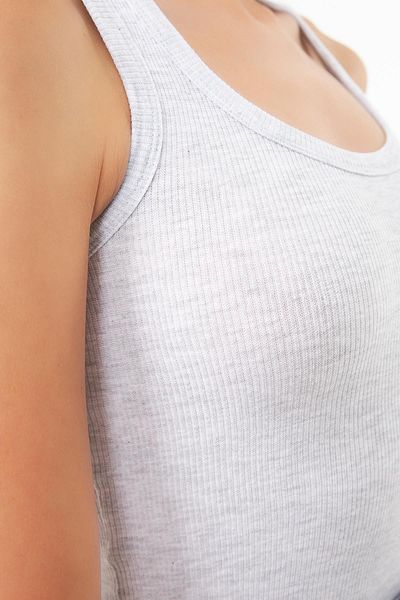 Cottonhill Gray Cotton Thick Strap Corded Women's Tank Top