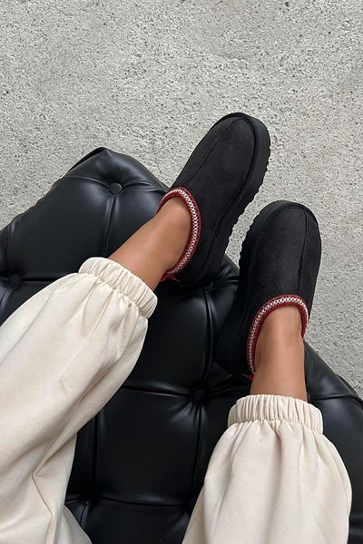 STRASWANS Belis Γυναικείες Παντόφλες Σπιτιού Flat Sole Μαύρες
