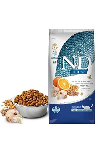N&D ​N&D Ocean Düşük Tahıllı Balıklı Portakallı Yetişkin Kedi Maması 5 Kg