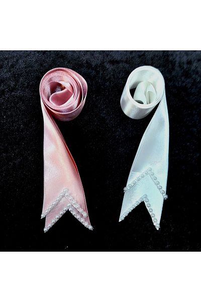 Hobigram Powder White Plain Pearl Jewelry Ribbon Henna Night Material with Pearls Width 6 cm Length 2 Meters