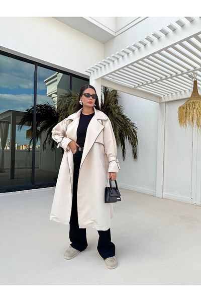 ESRAHELVACI Piping Detailed Arm Belted Trench Coat