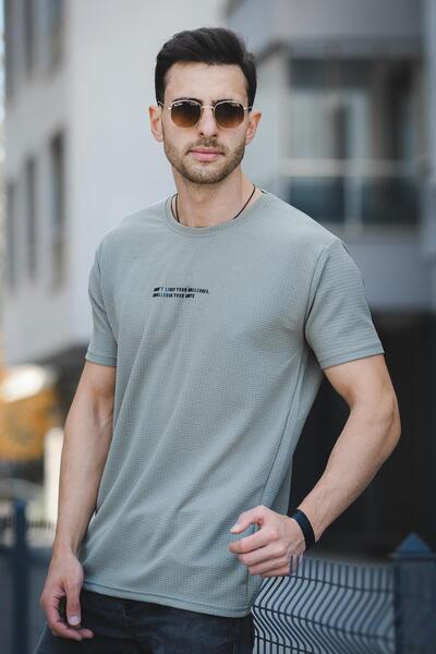 Oksit Ανδρικό μπλουζάκι Ft Dont Limit Printed Waffle Crew Neck Lycra Slim Fit