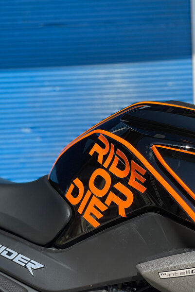 Banxtre نيون برتقالي أورافول كبير ركوب أو يموت السرج - ملصق للمحرك، السيارة، ...