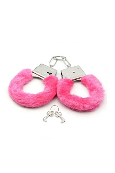Fetiş Fantezi Pembe Peluşlu Metal Kelepçe