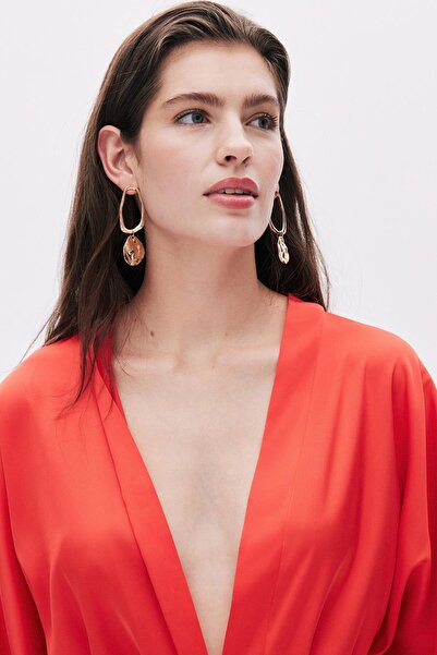 Feu De Elu Pomegranate Flower PatternedFrappantLong Satin Dressing Gown / Kimono